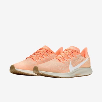 Nike Air Zoom Pegasus 36 - Női Futócipő - Narancssárga/Világos Barna/Fehér